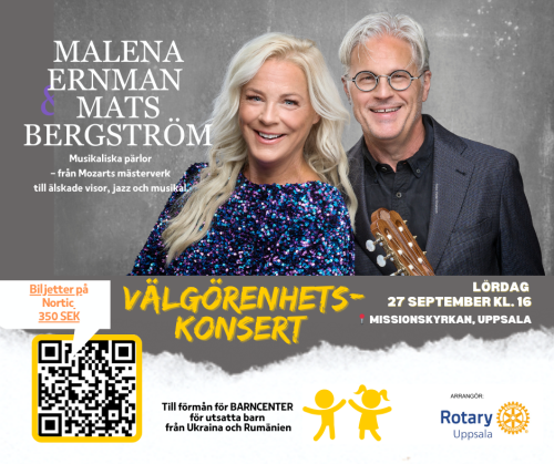 Malena Ernman & Mats Bergström - Välgörenhetskonsert 27/9 16:00
